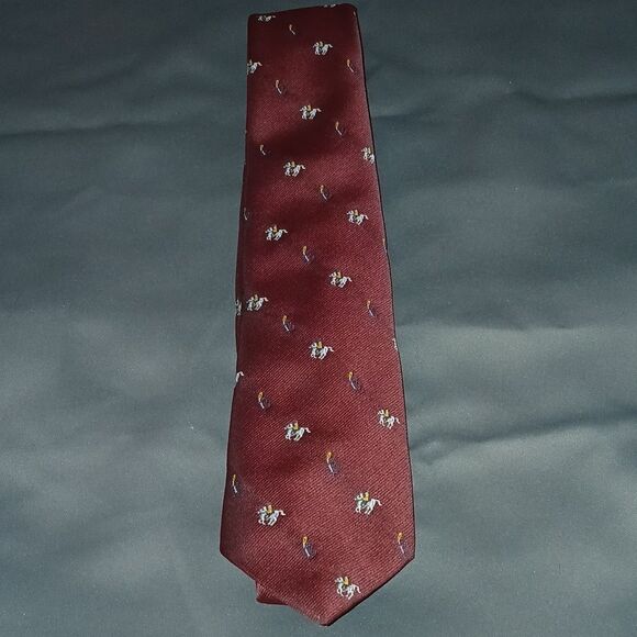 Botany 500 maroon horse print tie NWOT - Picture 1 of 6